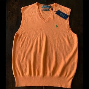 Polo Ralph Lauren Orange Pima Sweater Vest